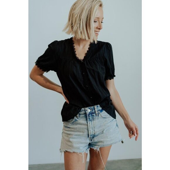 Baltic Born Tops - Baltic Born Sloane Button Top | Black Size SS
